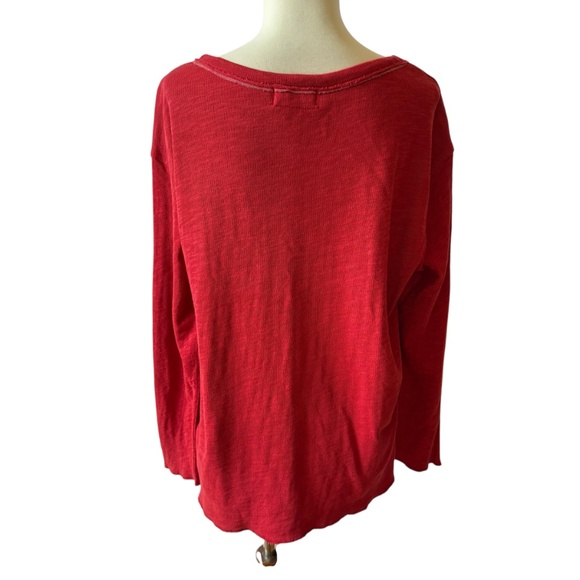 NORTH STAR BASE TEE SHIRT CREWNECK PREPPY CASUAL WEEKEND WEAR RAW EDGES RED 1-S - Picture 4 of 12